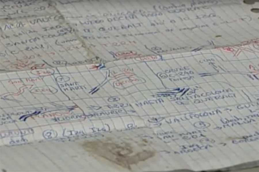 notas de los planes de Brito y Picatoste para su plan de fuga